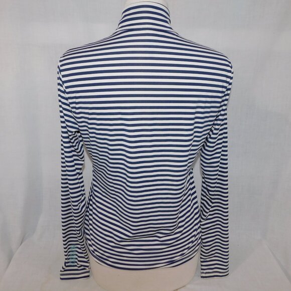Carve Designs Womens M Lake Sunshirt Blue White Striped Full Zip UPF 50+ - Picture 9 of 11